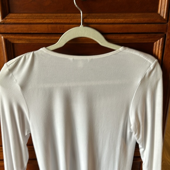 Cabi white drape neck blouse style 427 - Picture 4 of 5